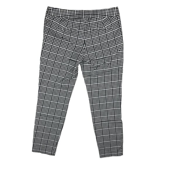 Express Columnist Pants Size 4R Black White Checkerboard Tapered Leg Stretch - Picture 3 of 16